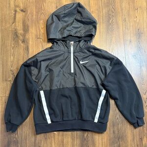 Nike Youth Kid Half Zip Pullover Sweatshirt Size Large Black Stitched Logo